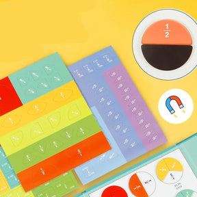 Livro Magnético de Frações Montessori Infantil – Aprendizagem Matemática e Raciocínio Lógico