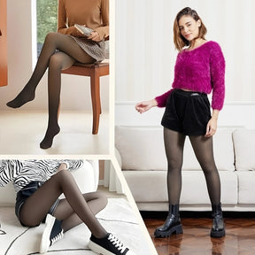 Meia-Calça Feminina Lã Grossa 220g Térmica Translúcida