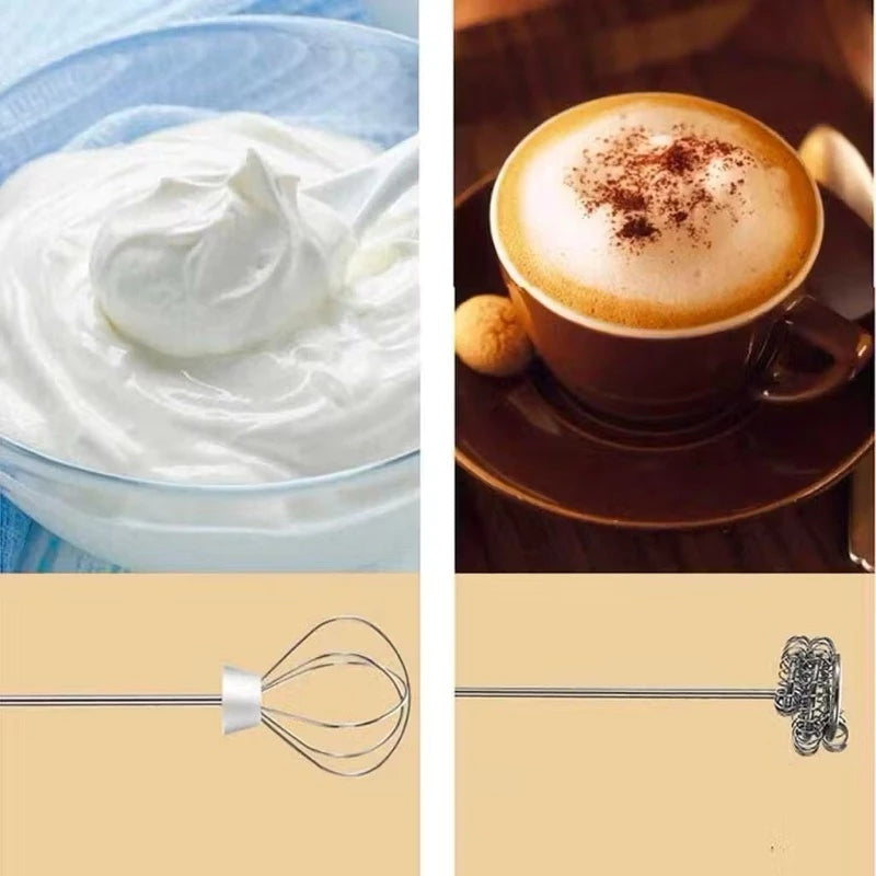 Mini Mixer Elétrico 2 em 1 para Bebidas e Ovos Recarregável