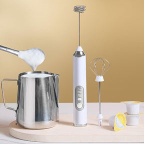 Mini Mixer Elétrico 2 em 1 para Bebidas e Ovos Recarregável