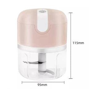 Mini Processador Elétrico de Alimentos Recarregável de Aço Inox