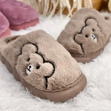 Pantufa Ursinho de Inverno Peluciada Antiderrapante