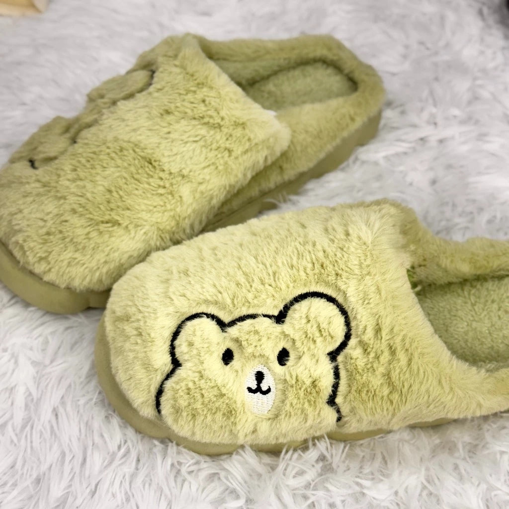 Pantufa Ursinho de Inverno Peluciada Antiderrapante