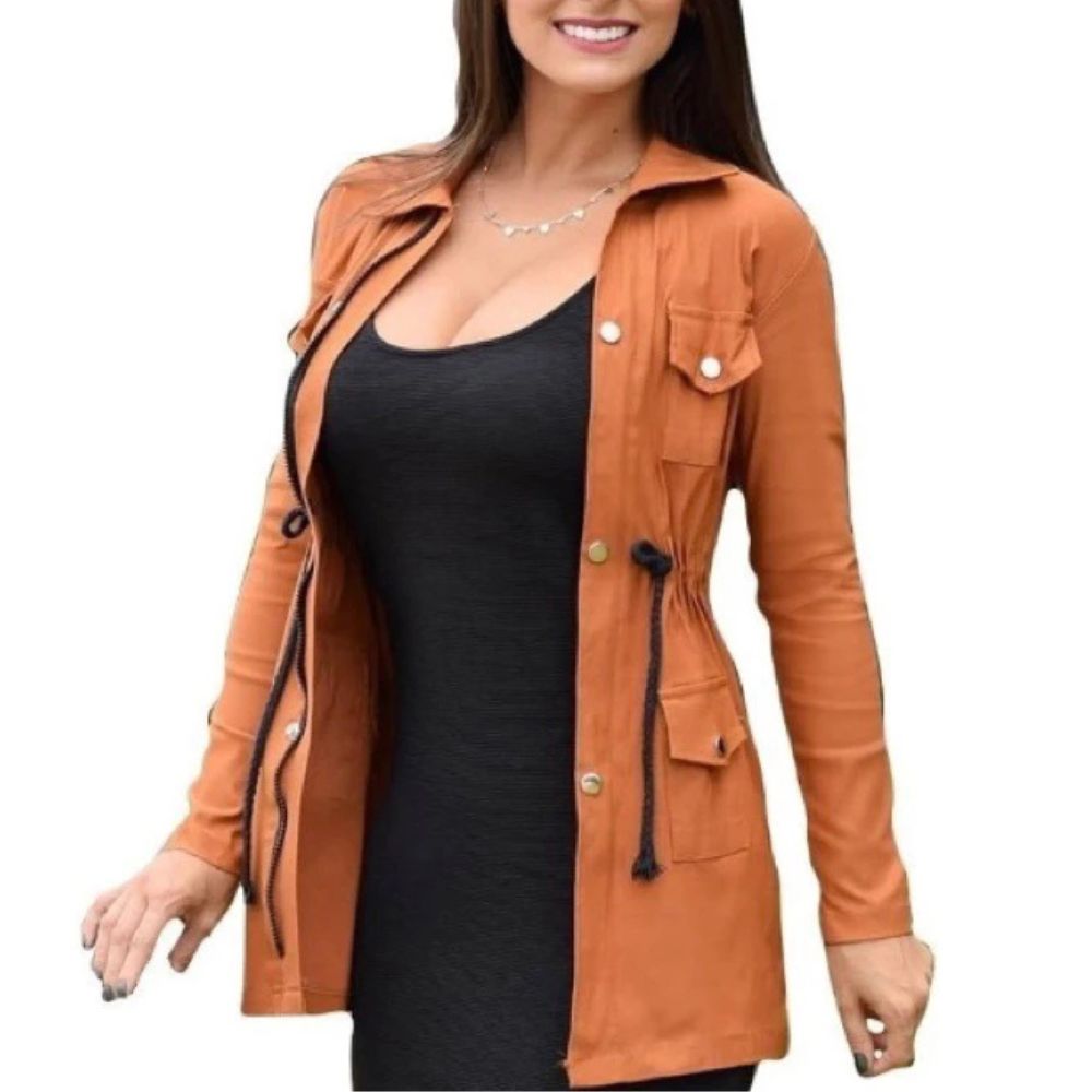 Parka Feminina Sobretudo em Bengaline