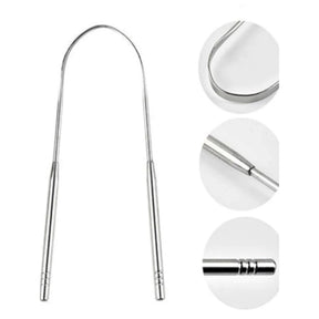 Raspador de Língua Removedor de Bactérias em Aço Inoxidável - Compre 1 Leve 3