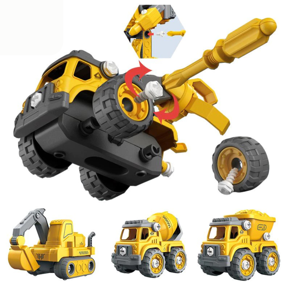Robô Carrinho Brinquedo 5 em 1 Construbots – Monta e Desmonta Educativo Infantil com Ferramentas Criativas