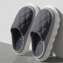 Chinelos Impermeáveis de Casa Masculinos - Aquecidos Antiderrapantes Cor Sólida para Quarto no Inverno