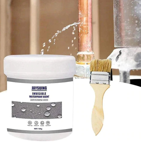 Selante Impermeabilizante Invisível 500g com Pincel – Revestimento Transparente Anti-Vazamento para Banheiros, Telhados e Paredes