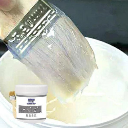 Selante Impermeabilizante Invisível 500g com Pincel – Revestimento Transparente Anti-Vazamento para Banheiros, Telhados e Paredes
