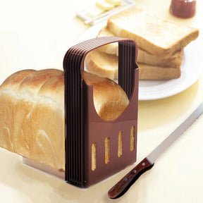 Suporte Guia de Corte para Pão – Fatiador Dobrável em Plástico para Pães Caseiros e Torradas