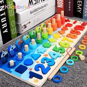 Tabuleiro Montessori de Pesca Magnética – Brinquedo Educativo com Números, Formas e Cores