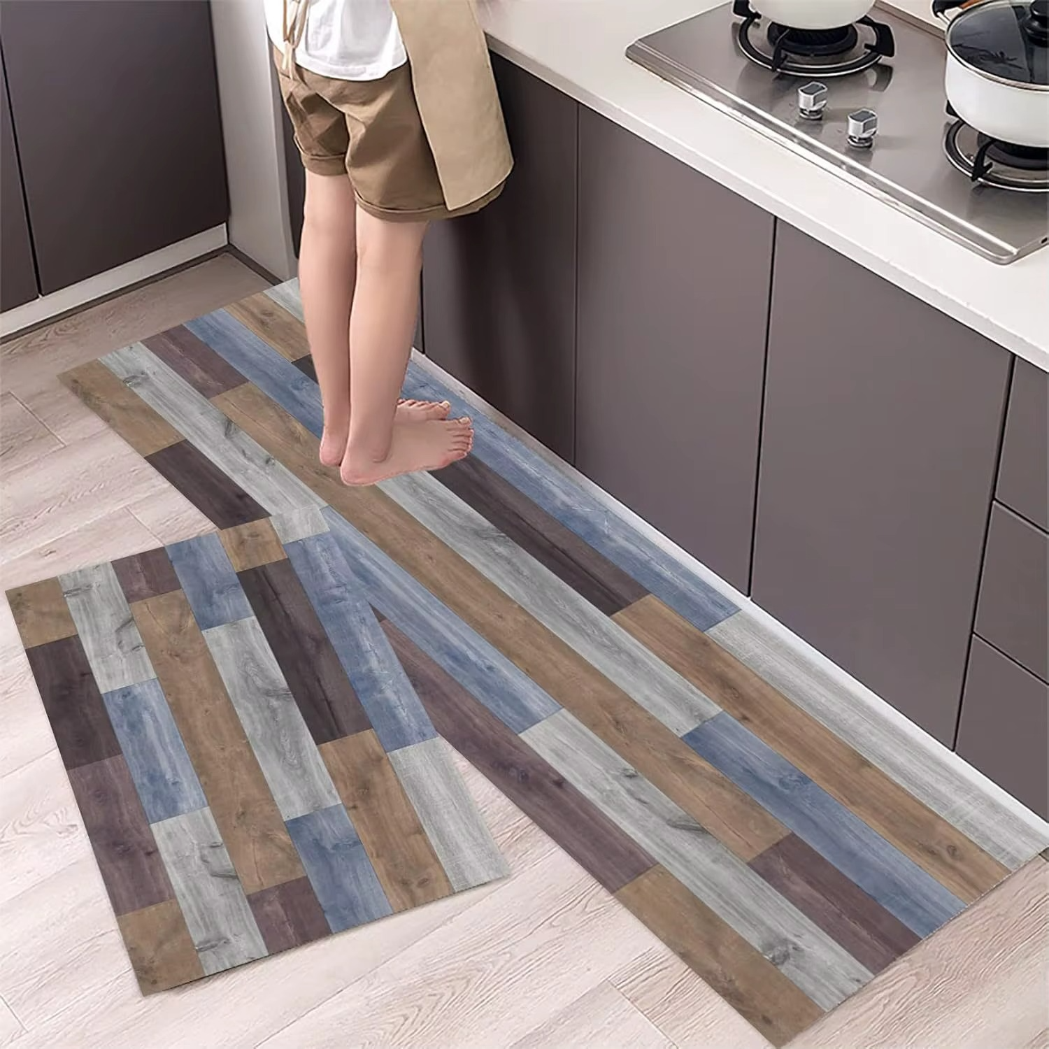 Tapete Decorativo de Madeira – Cozinha, Entrada e Banheiro com Absorção Rápida