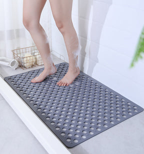 Tapete de Banheiro Antiderrapante com Ventosas – Drenagem Rápida e Design com Furos