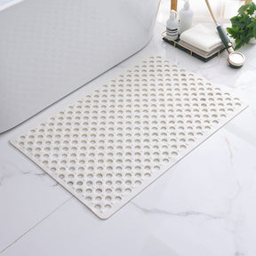 Tapete de Banheiro Antiderrapante com Ventosas – Drenagem Rápida e Design com Furos