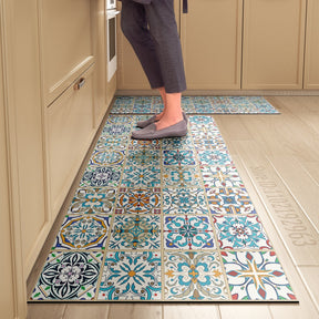 Tapete de Cozinha Estilo Azulejo – Antiderrapante, Impermeável e Fácil de Limpar