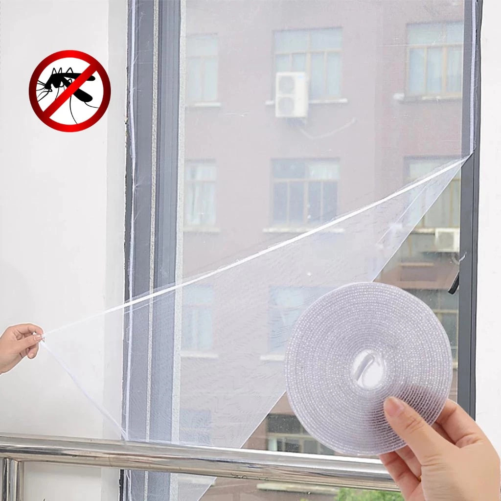 Tela Mosquiteiro para Janela 150x180cm com Velcro Autocolante Removível Anti-Inseto - Compre 1 Leve 2