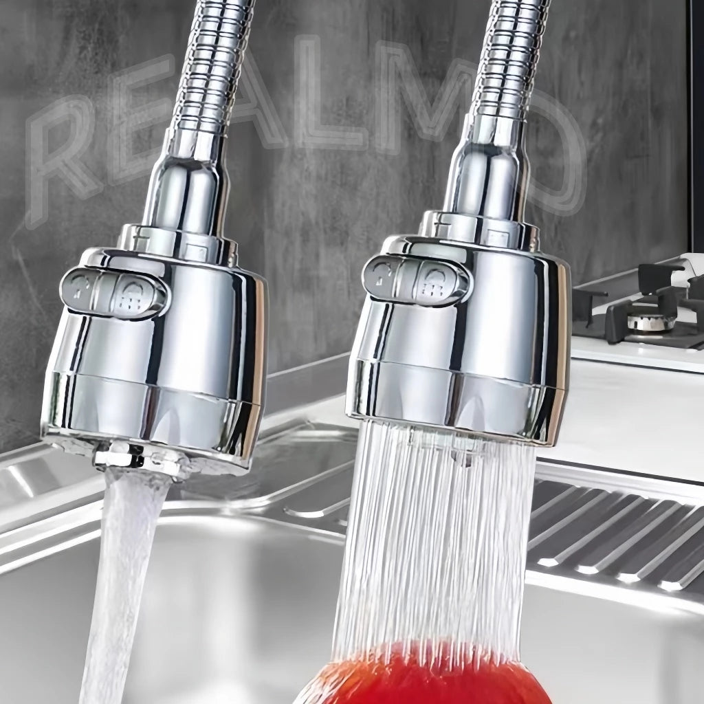 Torneira de Parede Inox Prata para Cozinha com Chuveiro 360° – Luxo