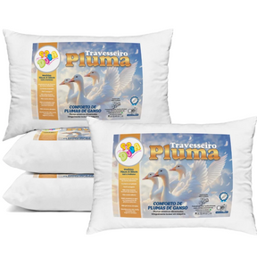 Travesseiro Pluma de Ganso Antialérgico e Macio - Compre 2 Leve 4
