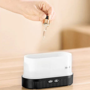 Umidificador de Ar Ultrassônico com Luz LED Chama e Aromaterapia