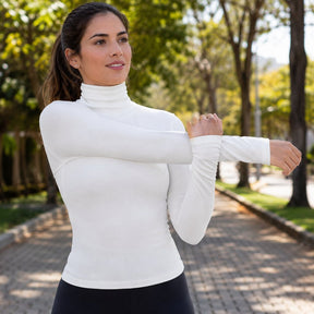 Blusa Térmica Feminina Manga Longa Gola Alta - Segunda Pele Estilo Coreano para Inverno