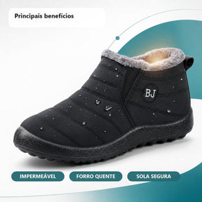 Bota Feminina Impermeável com Forro de Pelúcia - Confortável e Quente para Inverno