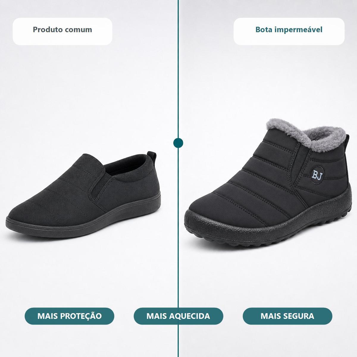 Bota Feminina Impermeável com Forro de Pelúcia - Confortável e Quente para Inverno