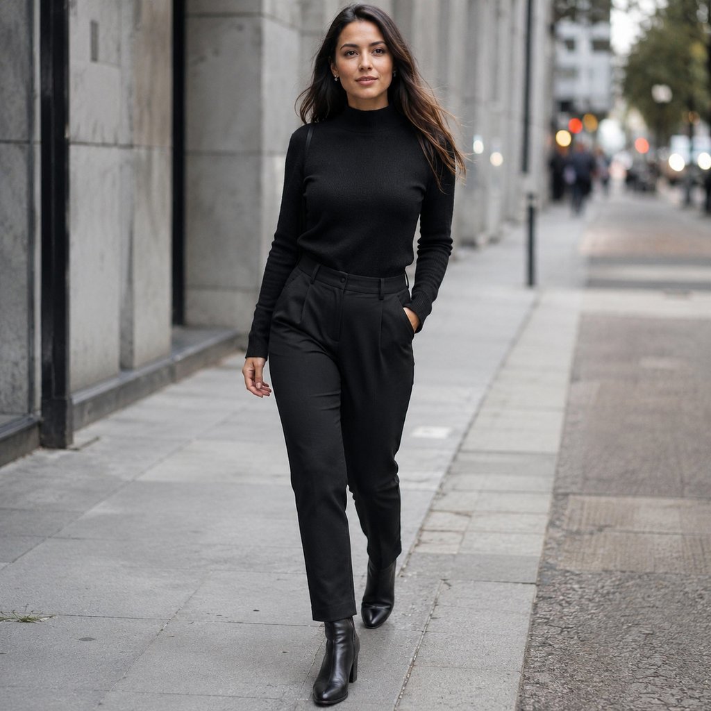 Camisa Feminina Manga Longa Gola Alta Básica - Modelagem Slim Estilo Coreano para Outono e Inverno