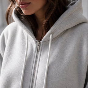 Casaco Feminino Oversize com Capuz e Zíper - Bolsos Duplos, Streetwear Solto e Quente para Inverno