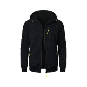 Casaco Masculino com Capuz e Zíper Oversize - Streetwear Manga Longa Quente para Inverno
