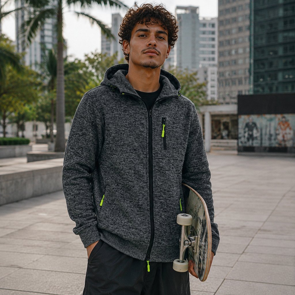Casaco Masculino com Capuz e Zíper Oversize - Streetwear Manga Longa Quente para Inverno