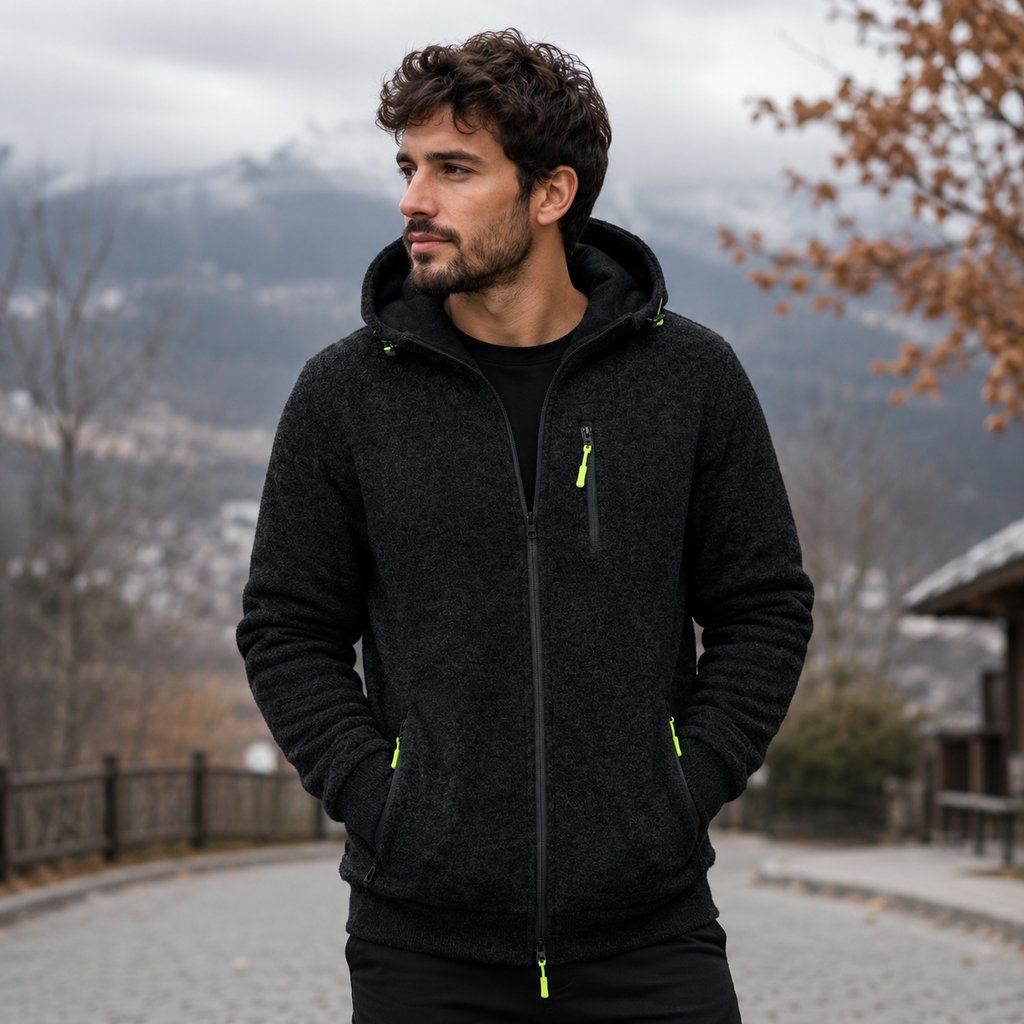 Casaco Masculino com Capuz e Zíper Oversize - Streetwear Manga Longa Quente para Inverno