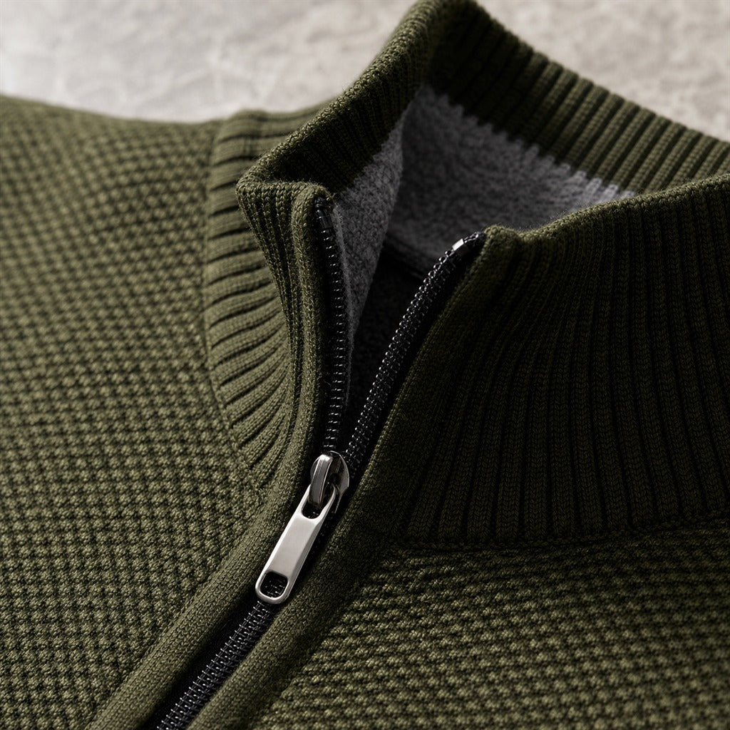 Casaco Masculino Fleece Gola Alta com Zíper - Quente e Macio para Inverno