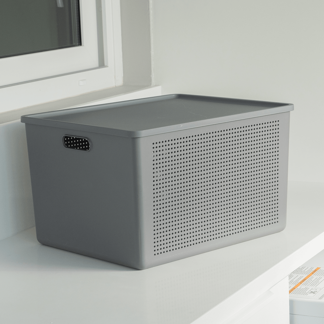 Cesto com Tampa 32L Linha Flow