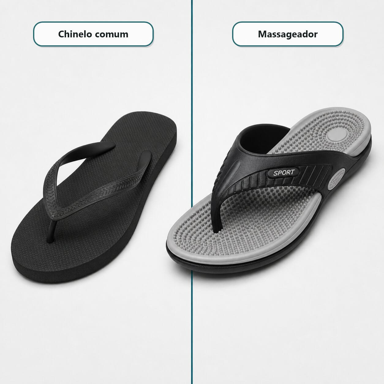 Chinelo Masculino Massageador de EVA – Sola Anatômica, Antiderrapante e Leve