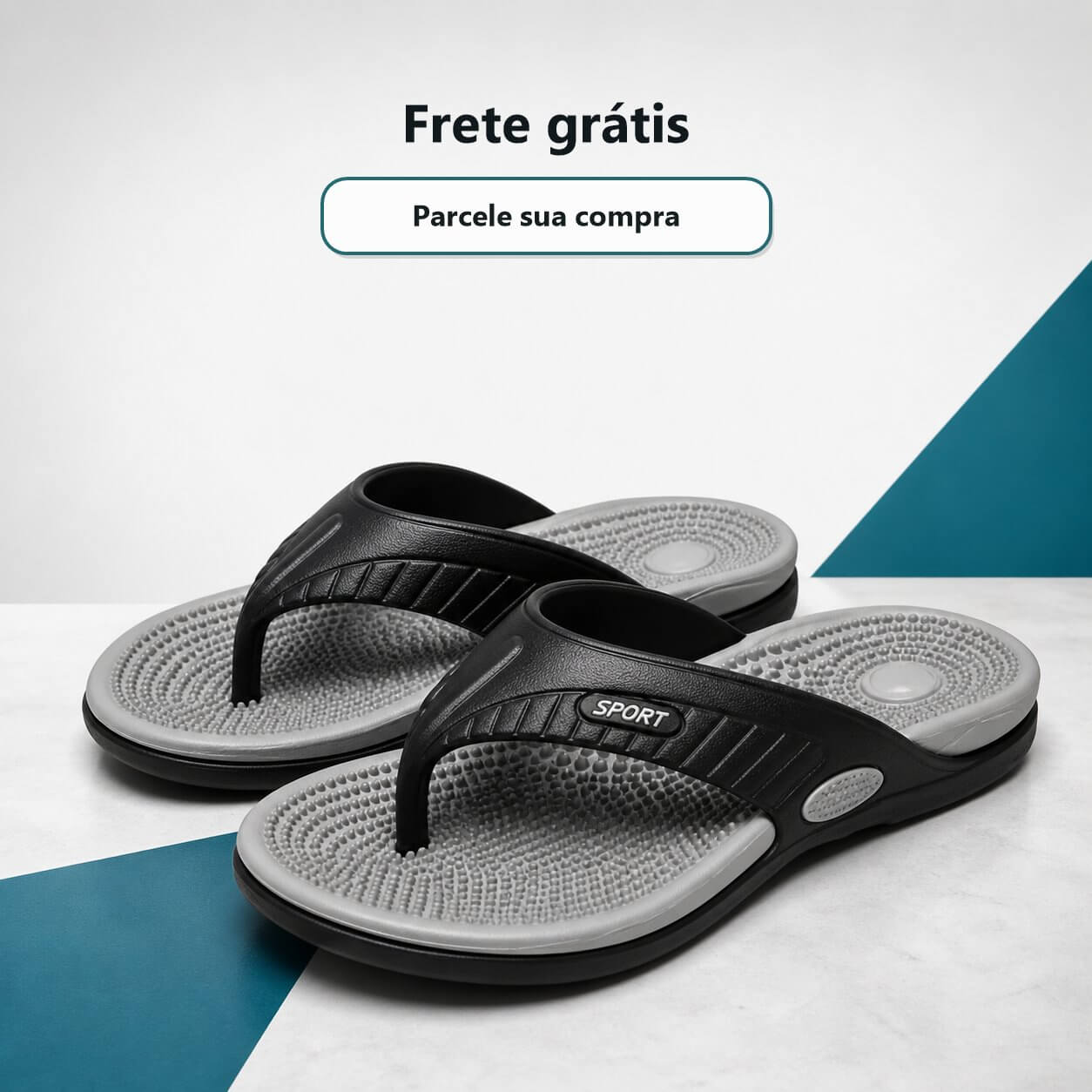 Chinelo Masculino Massageador de EVA – Sola Anatômica, Antiderrapante e Leve