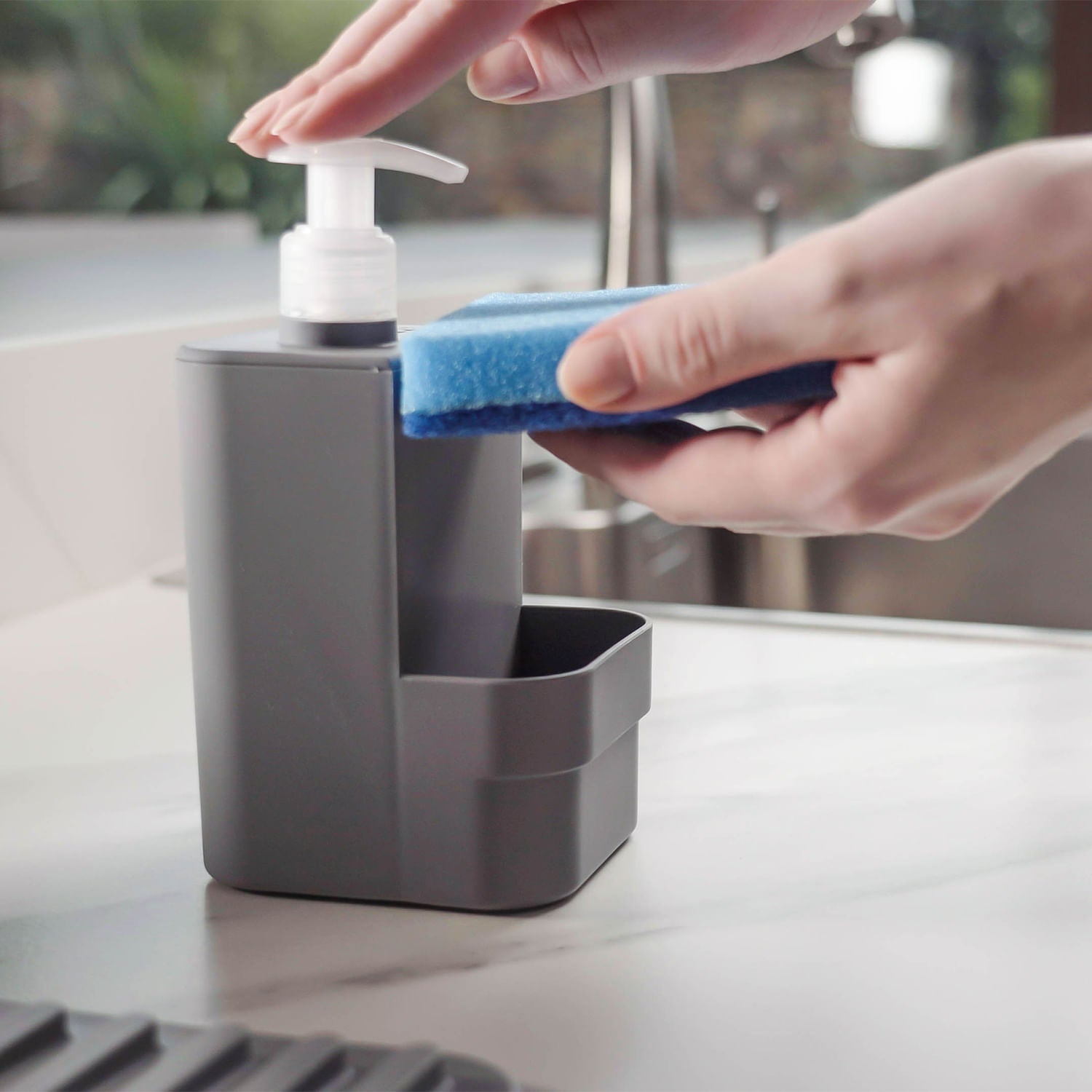 Dispenser para detergente e esponja compact 500ml Linha Trium