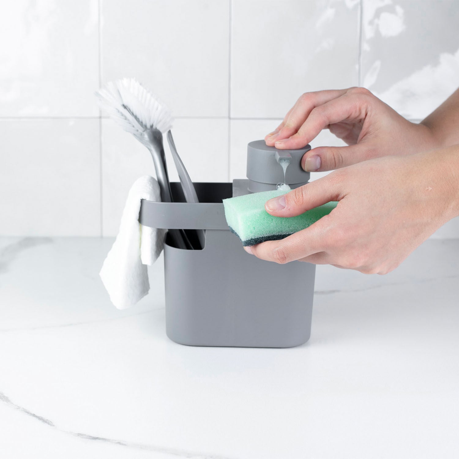 Dispenser para detergente e organizador de pia 650ml Linha Trium