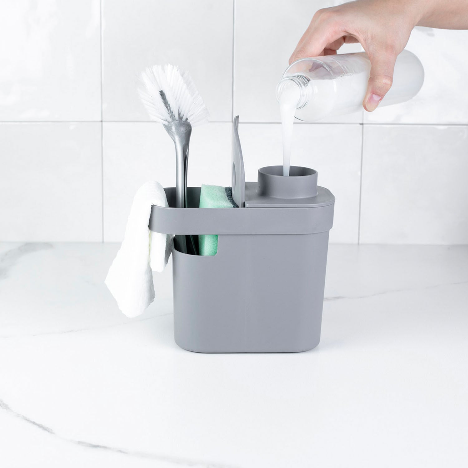Dispenser para detergente e organizador de pia 650ml Linha Trium