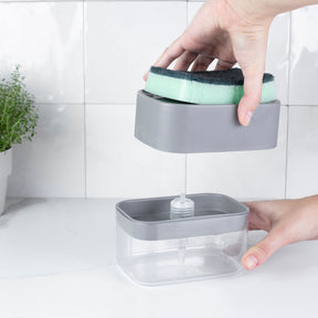 Dispenser para detergente porta esponja 550ml Linha Trium