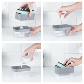 Dispenser para detergente porta esponja 550ml Linha Trium