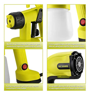 Pistola de Pintura Elétrica 800W DESOON 800ml Bico 2.0mm 38.000 RPM