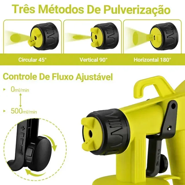 Pistola de Pintura Elétrica 800W DESOON 800ml Bico 2.0mm 38.000 RPM