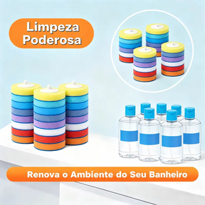 Kit Escova Sanitária Descartável SOPAMI — Suporte + 16 refis