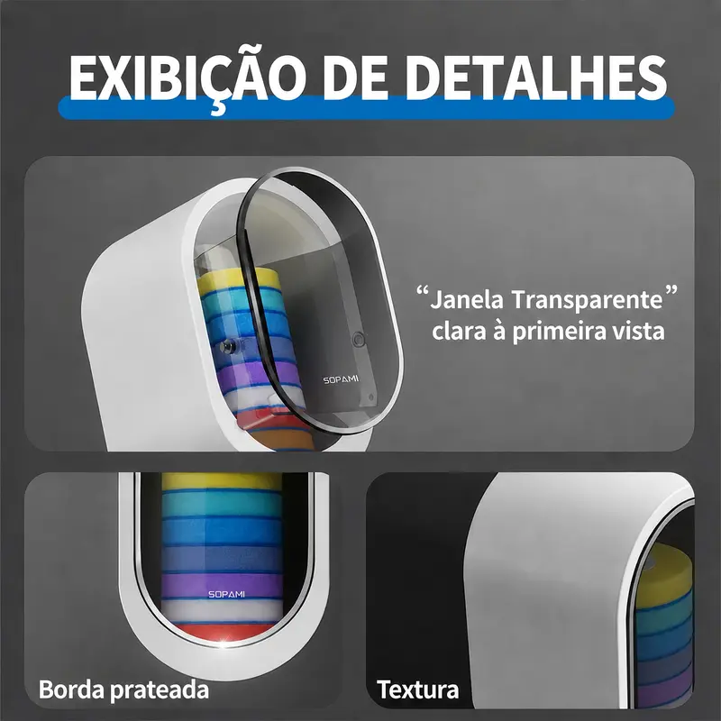 Kit Escova Sanitária Descartável SOPAMI — Suporte + 16 refis
