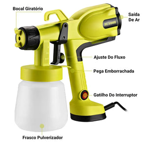 Pistola de Pintura Elétrica 800W DESOON 800ml Bico 2.0mm 38.000 RPM