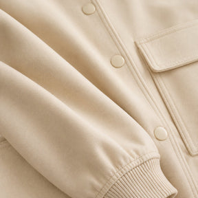 Jaqueta Bomber Feminina com Decote V e Bolsos - Manga Longa, Chique e Versátil para Inverno