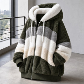 Jaqueta Feminina Oversize com Pelúcia e Capuz - Quente, Solta e Streetwear para Inverno