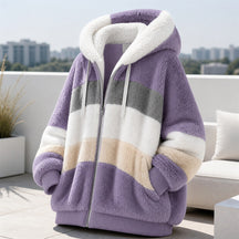 Jaqueta Feminina Oversize com Pelúcia e Capuz - Quente, Solta e Streetwear para Inverno
