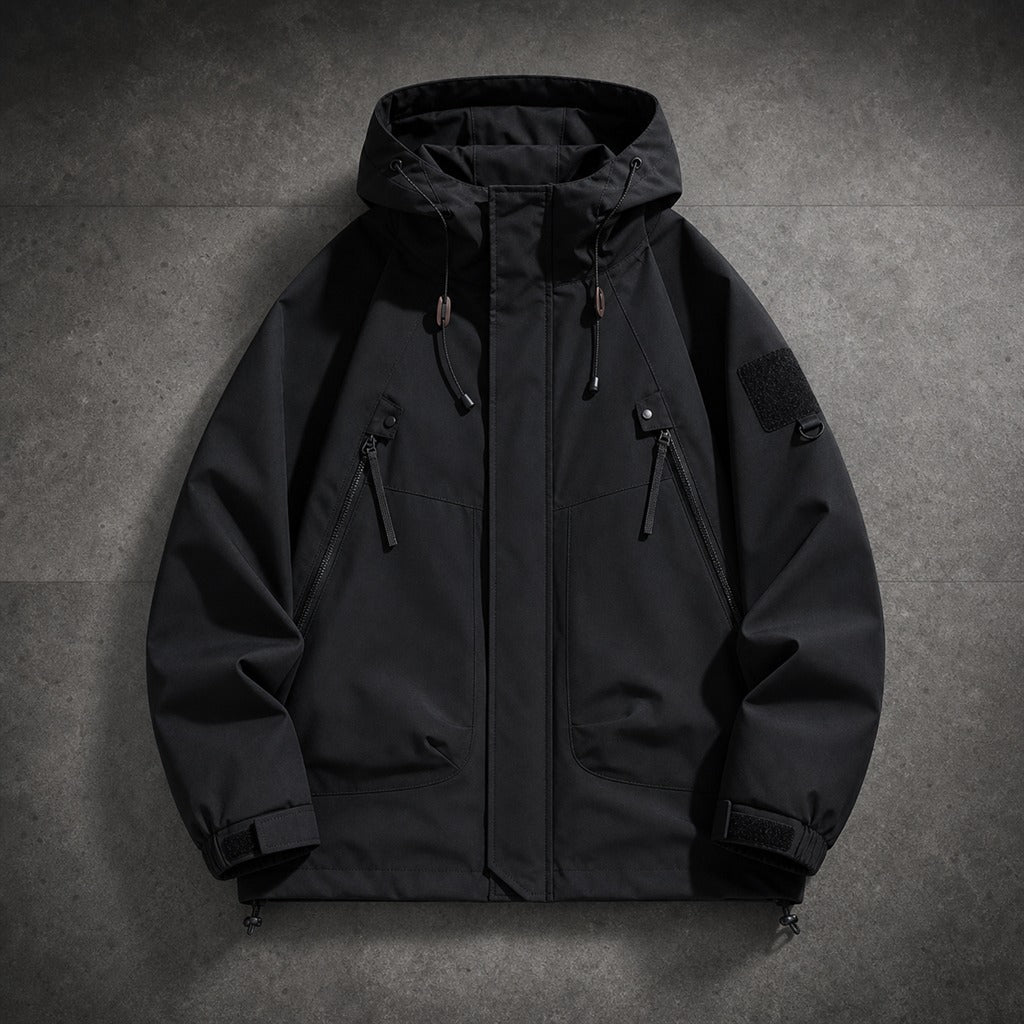 Jaqueta Masculina Softshell Impermeável com Capuz - Bomber Quente e Resistente para Inverno