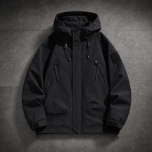 Jaqueta Masculina Softshell Impermeável com Capuz - Bomber Quente e Resistente para Inverno